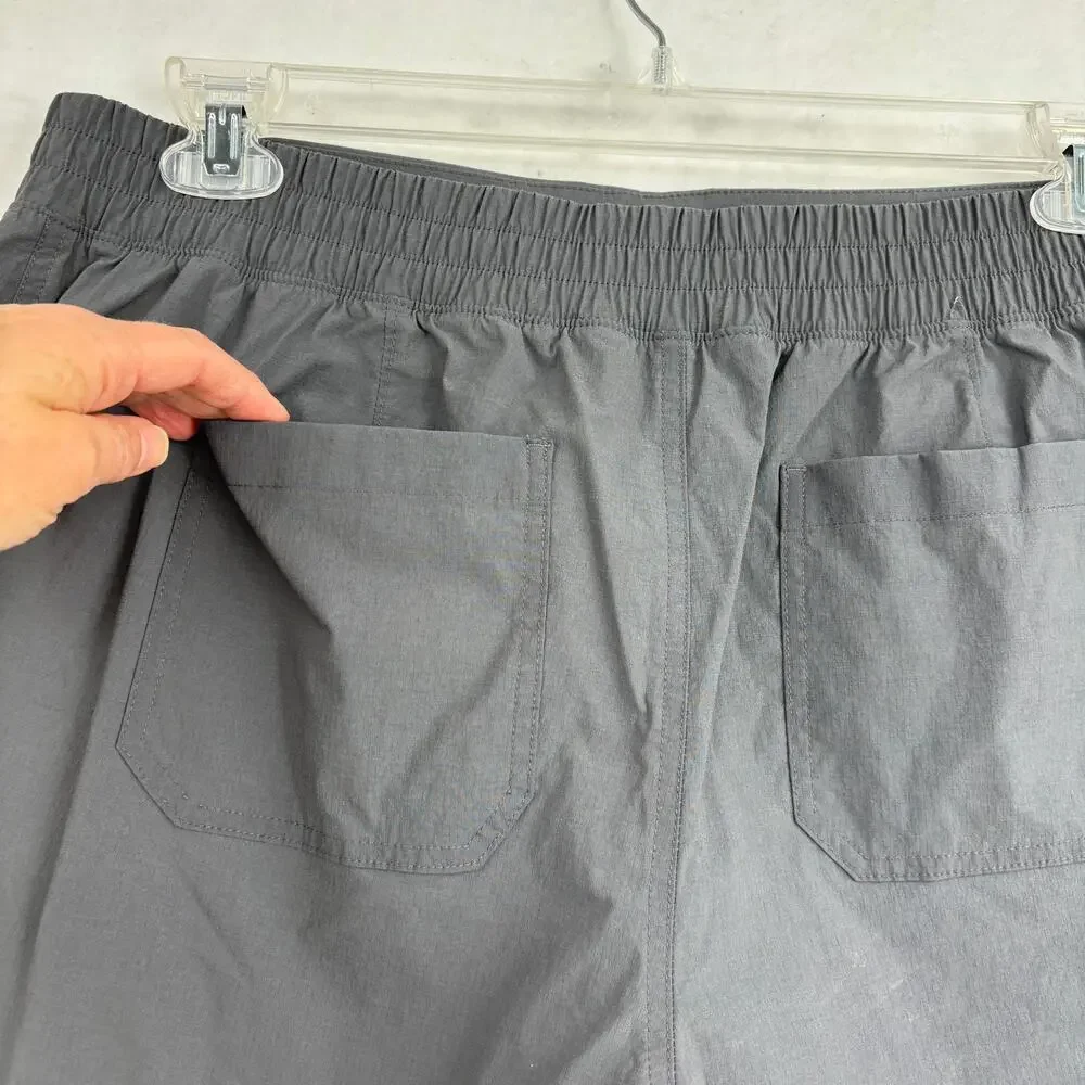 Eddie Bauer Shorts Size XL Gray Pull On Pockets Stretch Nylon Drawstring Waist